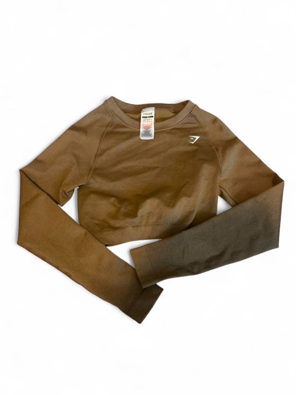 Gymshark women’s Long-Sleeve Cropped Top in Brown